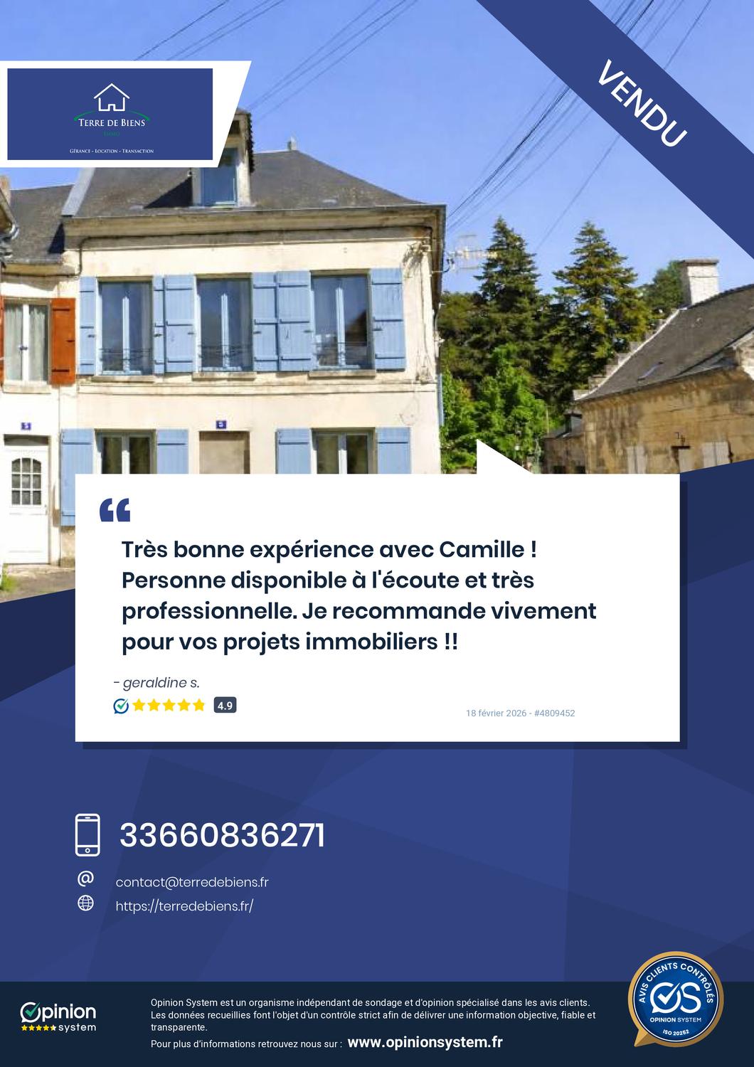 VENDU - Appartement - 49 m² - 2 pièces - VIC SUR AISNE